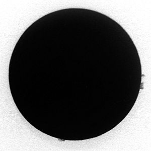 Helligkeitsauszug aus HSL. Sonne mit dem PST, 25 mm Okular und Coolpix 995 am 14. März 2005. Foto: Jost Jahn.