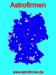 Karte mit Astrofirmen aus Deutschland