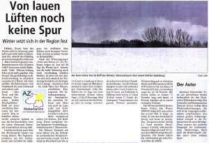 AZ vom 3. März 2005, Seite 5, Nr. 52 mit dem Schneeschauerfoto