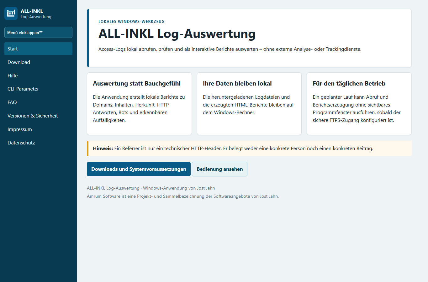 Screenshot: ALL-INKL Log