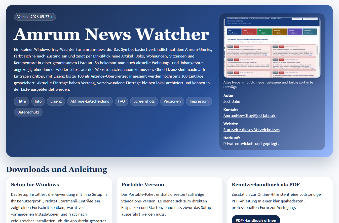 Screenshot: Amrum News Watcher