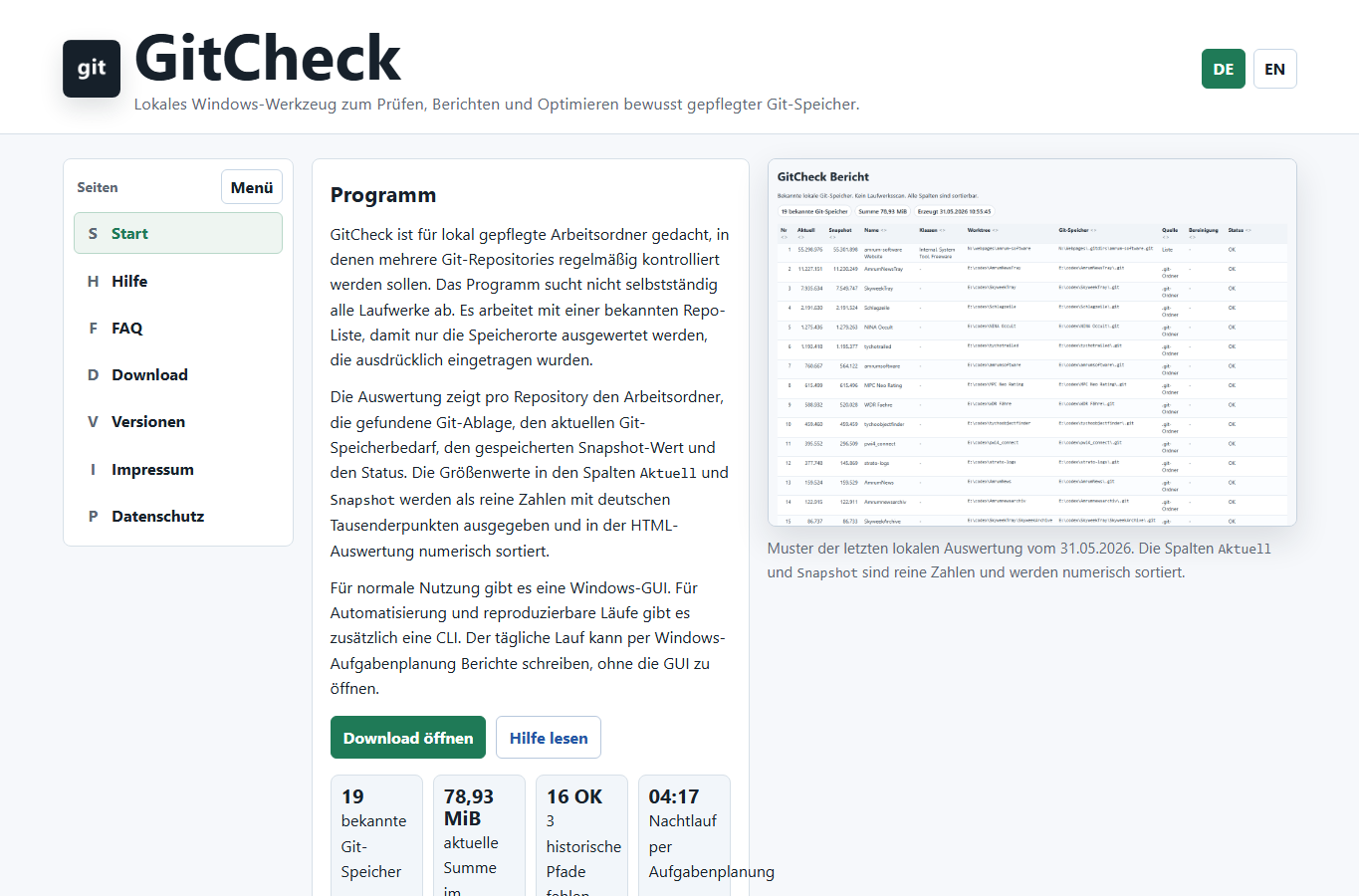 Screenshot: GitCheck