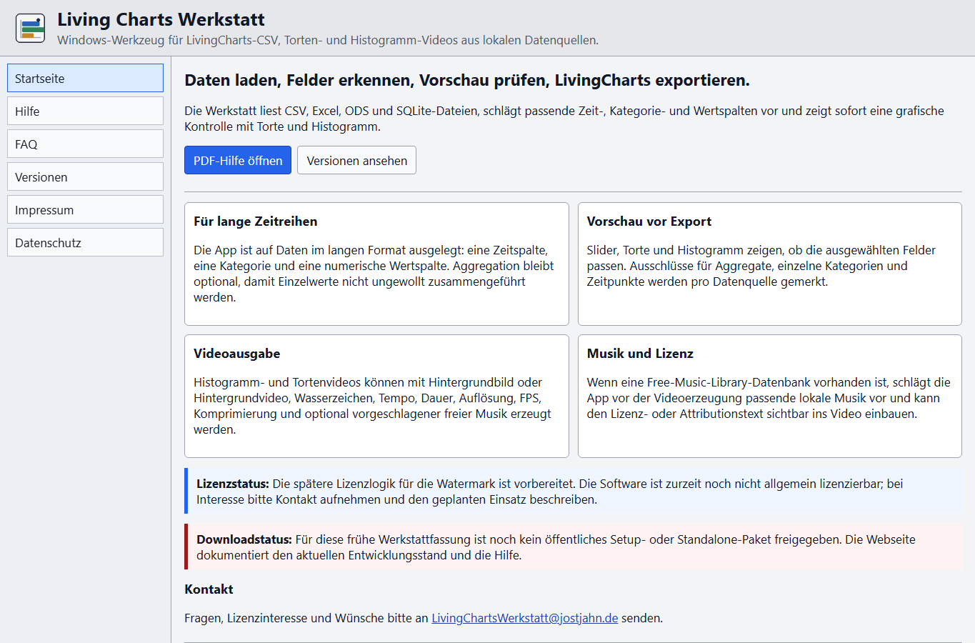 Screenshot: Living Charts Werkstatt