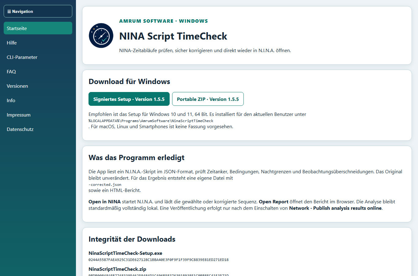 Screenshot: NINA Script TimeCheck