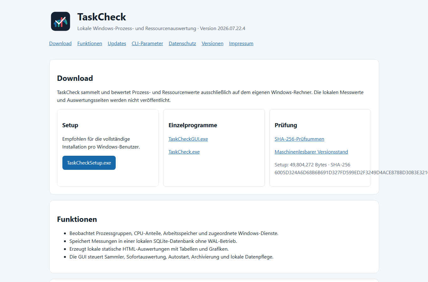 Screenshot: TaskCheck