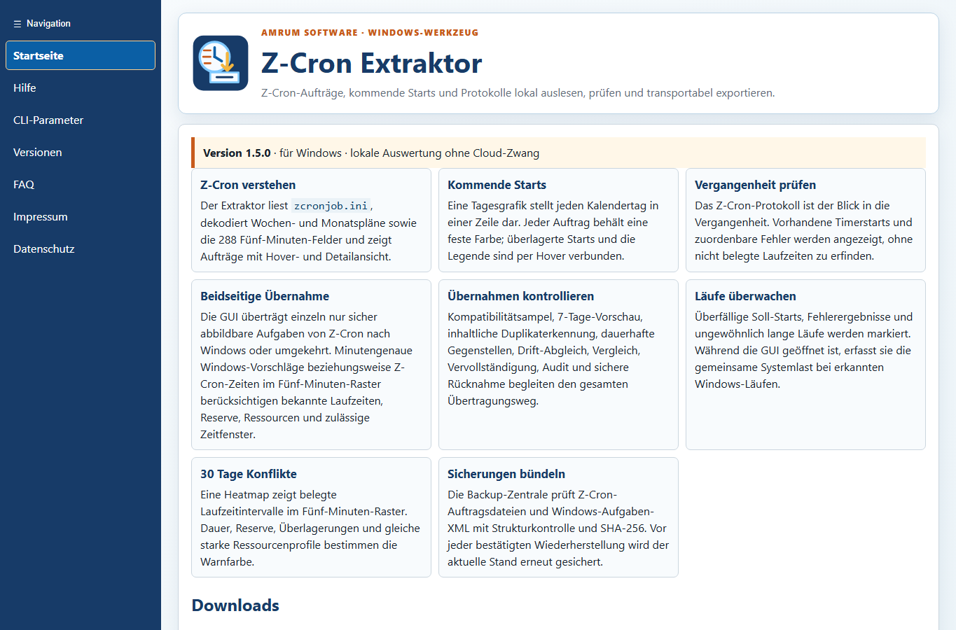 Screenshot: Z-Cron Extraktor